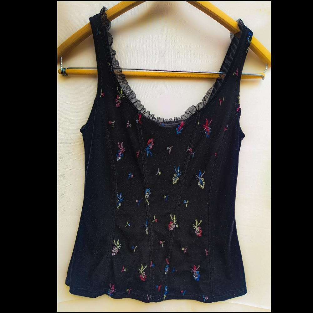 Arianne velvet floral tank